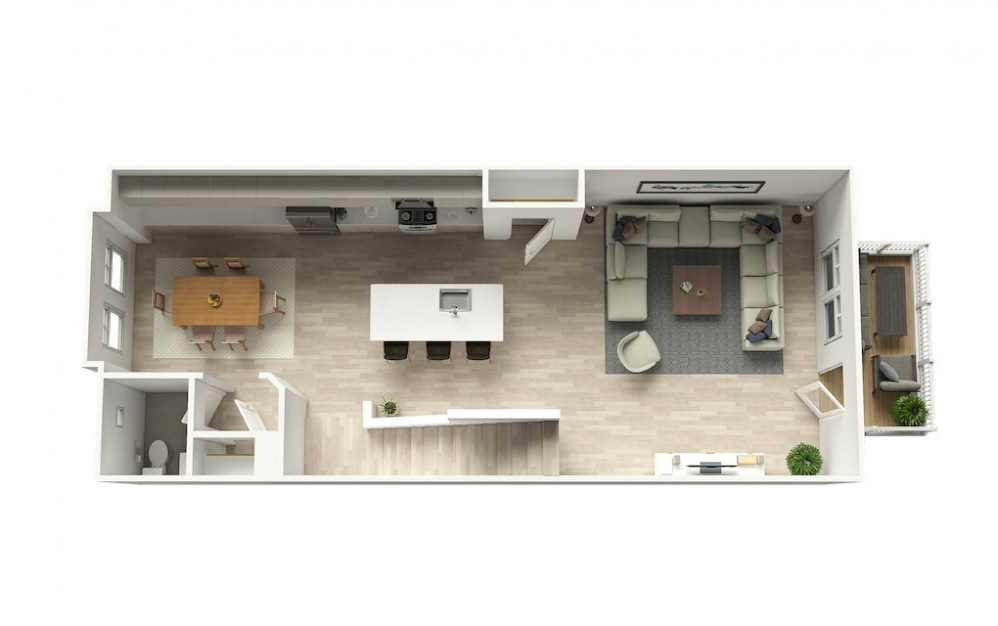 The Grady - 2 bedroom floorplan layout with 2.5 baths and 1485 square feet. (Floor 2)
