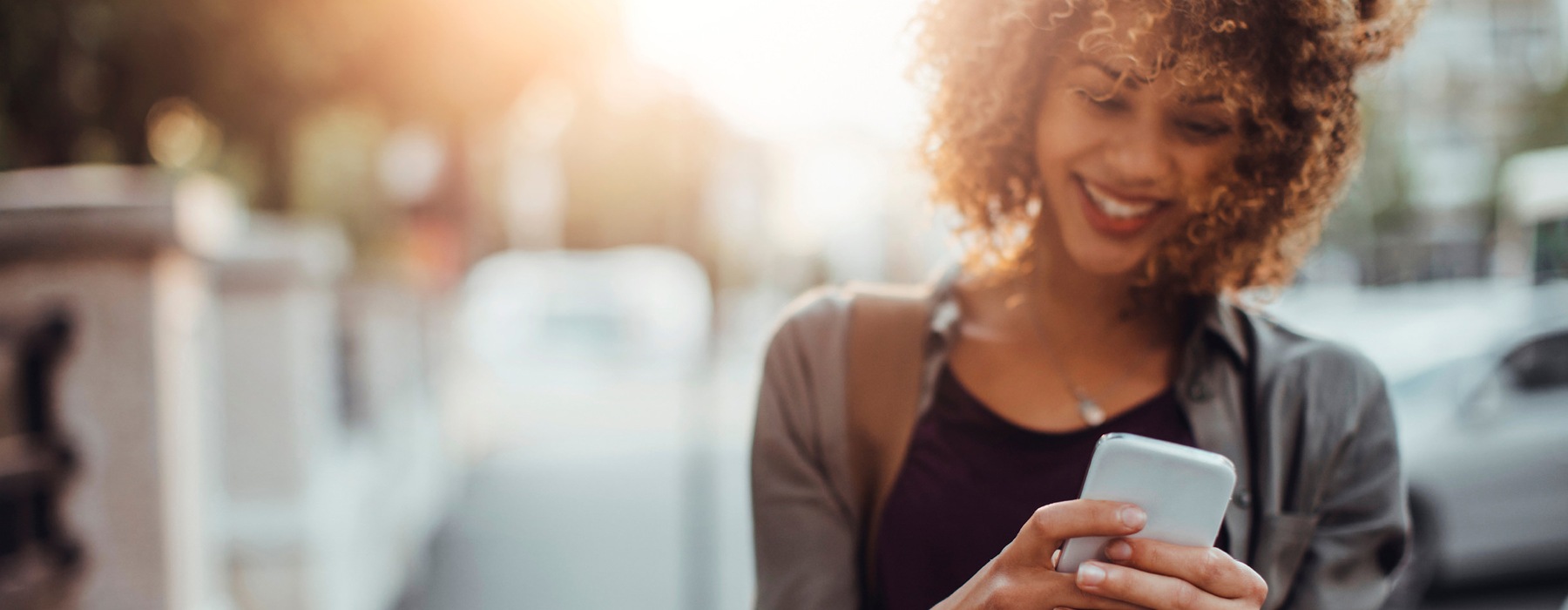 Woman scrolling on her phone